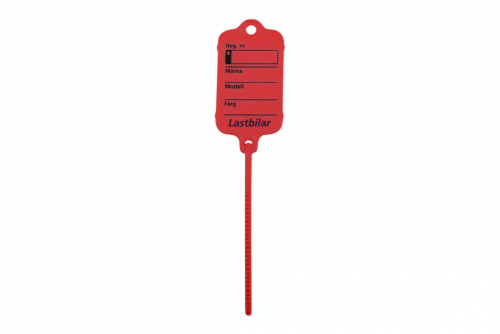 Keytag, rød, Eget trykk 1 side