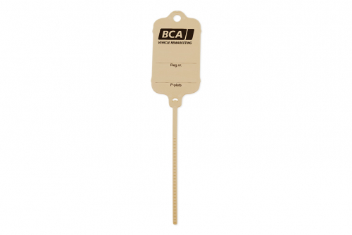 Keytag, beige, eget trykk 1 side