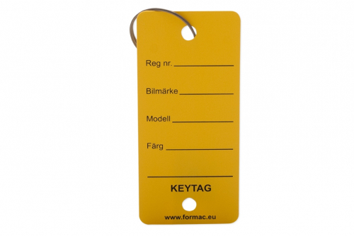 Keytag med ring, Gul